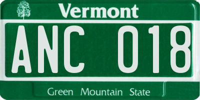 VT license plate ANC018