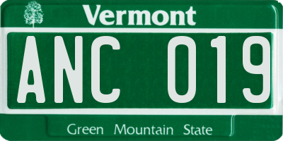 VT license plate ANC019