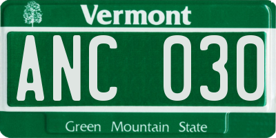 VT license plate ANC030