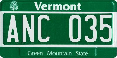 VT license plate ANC035