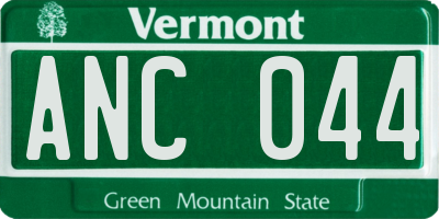 VT license plate ANC044