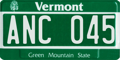 VT license plate ANC045