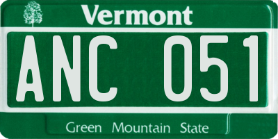 VT license plate ANC051