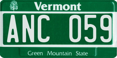 VT license plate ANC059
