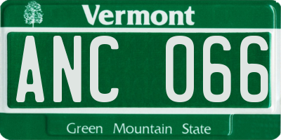 VT license plate ANC066