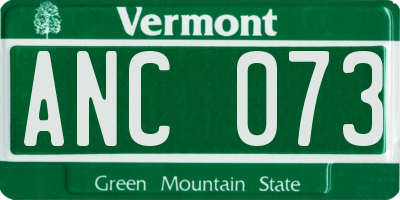 VT license plate ANC073