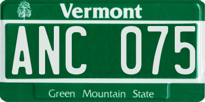 VT license plate ANC075