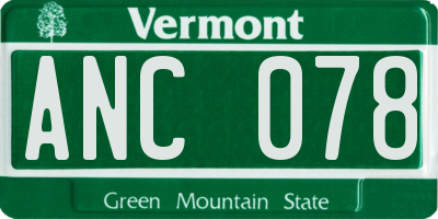 VT license plate ANC078