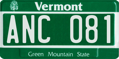 VT license plate ANC081