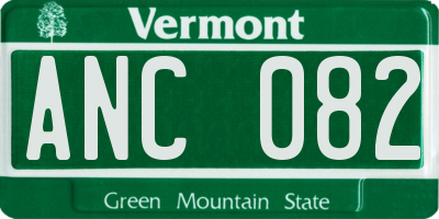 VT license plate ANC082