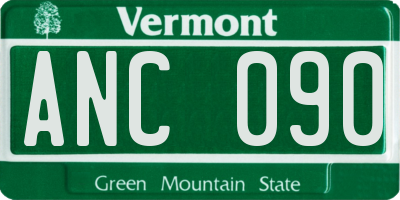 VT license plate ANC090