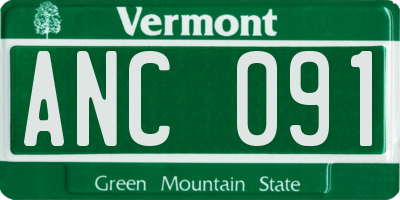 VT license plate ANC091