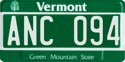VT license plate ANC094