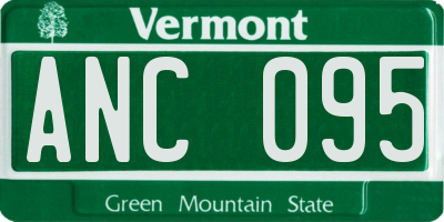 VT license plate ANC095