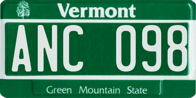 VT license plate ANC098
