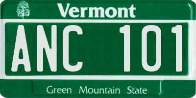 VT license plate ANC101
