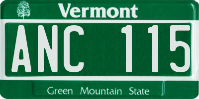 VT license plate ANC115