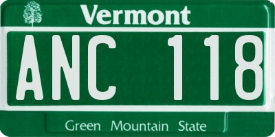 VT license plate ANC118