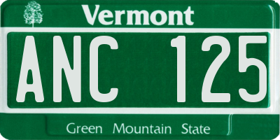VT license plate ANC125