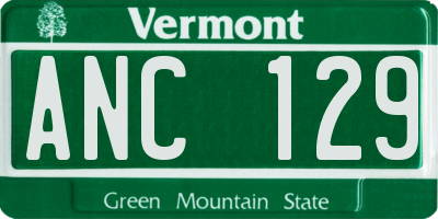VT license plate ANC129