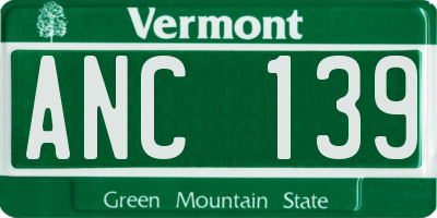 VT license plate ANC139