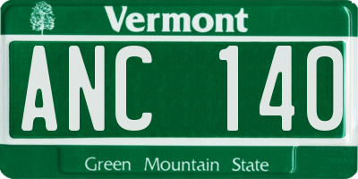VT license plate ANC140