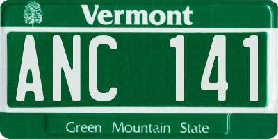 VT license plate ANC141