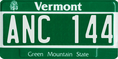 VT license plate ANC144