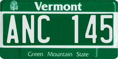 VT license plate ANC145