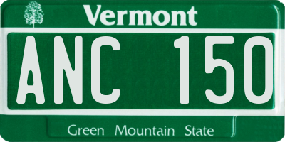 VT license plate ANC150