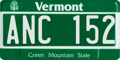 VT license plate ANC152