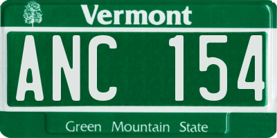 VT license plate ANC154