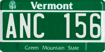 VT license plate ANC156