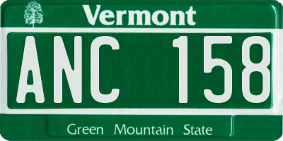 VT license plate ANC158