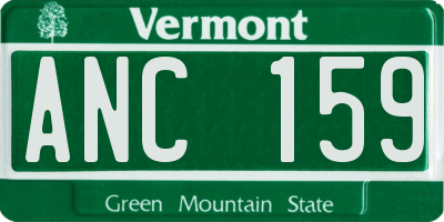 VT license plate ANC159