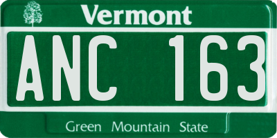 VT license plate ANC163