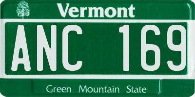 VT license plate ANC169