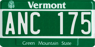 VT license plate ANC175