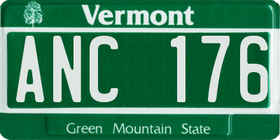 VT license plate ANC176