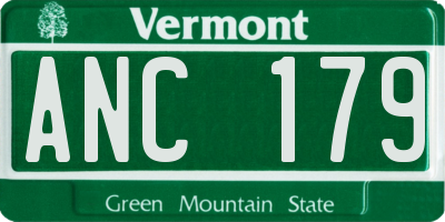 VT license plate ANC179