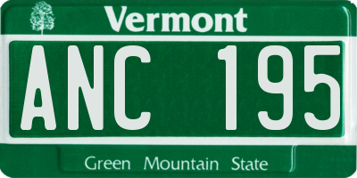 VT license plate ANC195