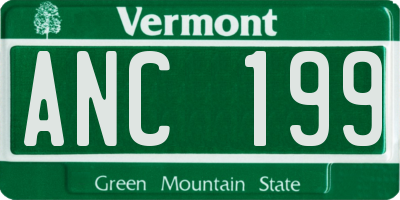 VT license plate ANC199