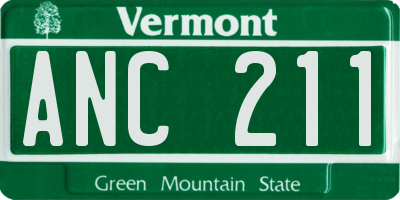 VT license plate ANC211