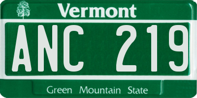 VT license plate ANC219