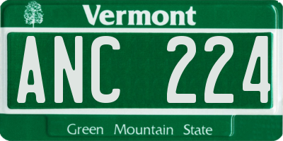 VT license plate ANC224