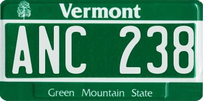 VT license plate ANC238