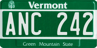 VT license plate ANC242