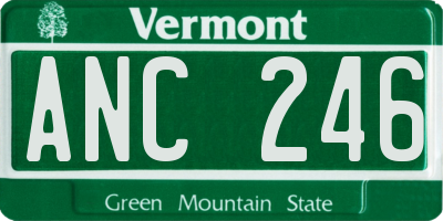 VT license plate ANC246