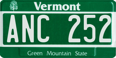 VT license plate ANC252