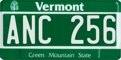 VT license plate ANC256